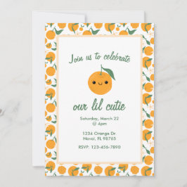 Invitación Naranja Cutie Personalizado Mandarin Clementine