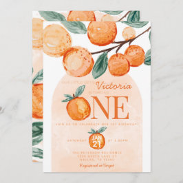 Invitación Naranja Cutie vuelve a ser un primer Fiesta de cum