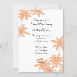 Invitación Naranja Daisies Boda ensayo Cena