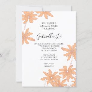 Invitación Naranja Daisies escribe sobre la ducha de nueces b