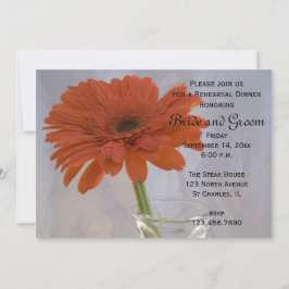 Invitación Naranja Daisy en Boda de Vase Cena