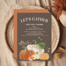 Naranja de Acción de Gracias Calabazas Blancas Bro