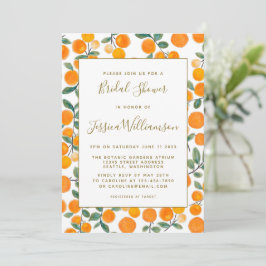 Invitación Naranja de acuarela Citrus Personalizado Bridal Sh