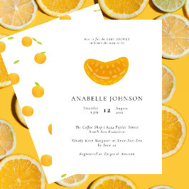 Invitación Naranja de acuarela minimalista Boho Baby Shower