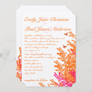 Invitación Naranja de atardecer italiano Boda de abejas con f