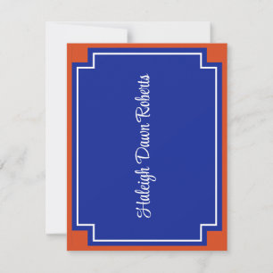Invitación Naranja de bloques de esquina y Invita de graduaci