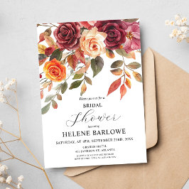 Invitación Naranja de Borgoña Rustic Boho Elegant Bridal Show