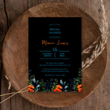 Naranja de botánicos florecientes ducha de novia