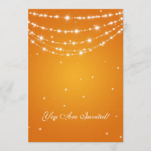 Invitación Naranja de cadena el 60.o de cumpleaños chispear