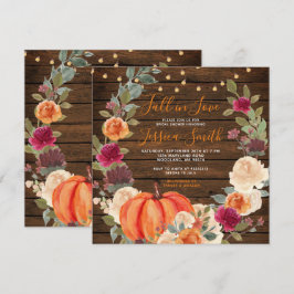 Invitación Naranja de calabaza de madera se enamora ducha de 