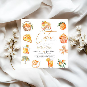 Invitación Naranja de cítricos botánicos Cutie Summer Baby Sh