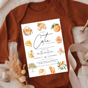 Invitación Naranja de cítricos botánicos Cutie Summer Baby Sh