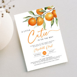 Invitación Naranja de cítricos botánicos Pequeña Cutie Baby S