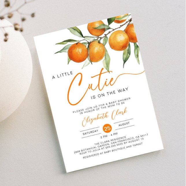 Invitación Naranja de cítricos botánicos Pequeña Cutie Baby S (Subido por el creador)