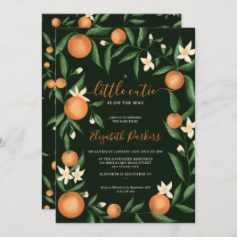 Invitación Naranja de cítricos botánicos pequeño cutie verde