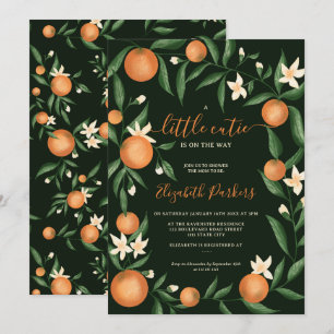 Invitación Naranja de cítricos botánicos pequeño cutie verde