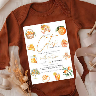 Invitación Naranja de cítricos gemelos Cutie Summer Baby Show