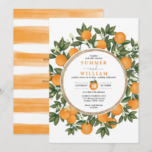 Invitación Naranja de Citrus Boda de Verdor Tangerino Botánic