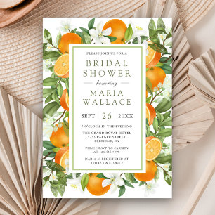 Invitación Naranja de Citrus de Tangerina Rusa Foto Ducha de 