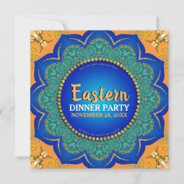 Invitación Naranja de Especias Orientales Fiesta de Cena Roya