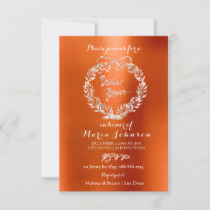 Invitación Naranja de flor floral de la ducha de novia Rosa r