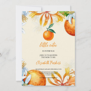 Invitación naranja de fruta de la ducha de bebé