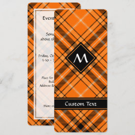 Invitación Naranja de Halloween Tartan