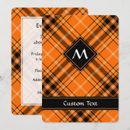 Invitación Naranja de Halloween Tartan
