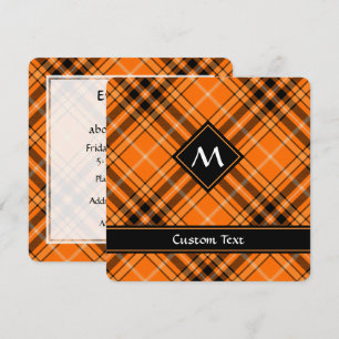 Invitación Naranja de Halloween Tartan