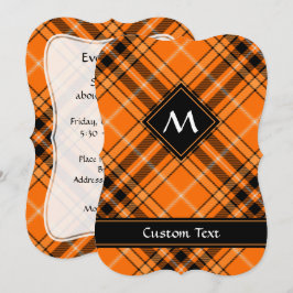 Invitación Naranja de Halloween Tartan
