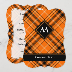 Invitación Naranja de Halloween Tartan