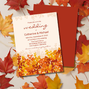 Invitación Naranja de hojas de arce y Boda de otoño de Terrac