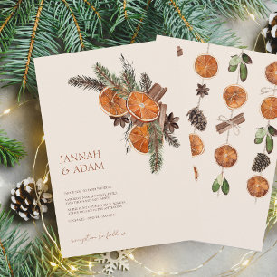 Invitación Naranja de invierno Slices Cítrico Seco Boda de Ci