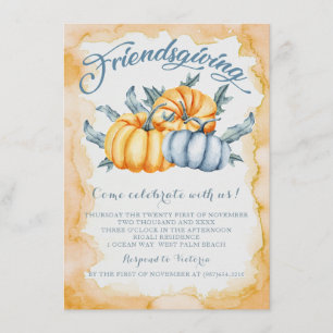 Invitación Naranja de la calabaza de la calabaza de la amista