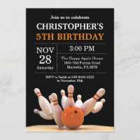 Naranja de la fiesta de cumpleaños de Bowling