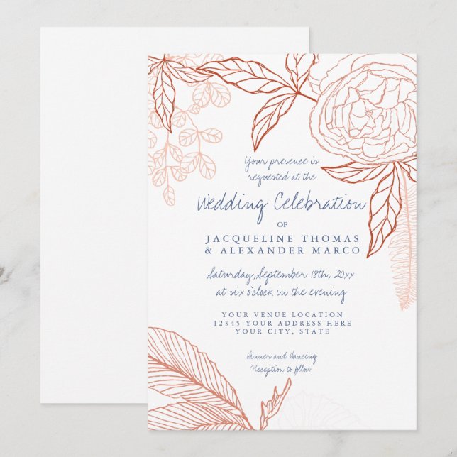 Invitación Naranja de la Marina de la Mano de la Piedra Oral  (Anverso / Reverso)