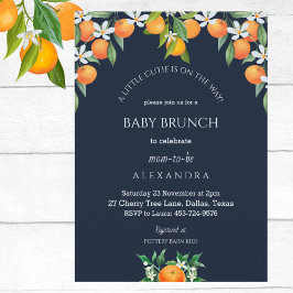 Invitación Naranja de la Marina Un Pequeño Corbata Citrus Bab