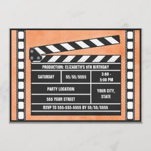 Invitación Naranja de la tablilla de la fiesta de cumpleaños