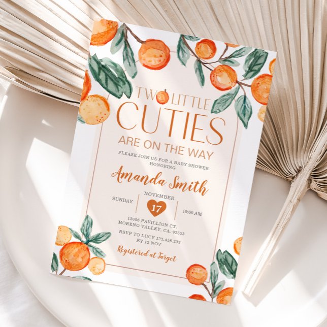 Invitación Naranja de la vegetación Dos pequeñas corbitas est (Subido por el creador)