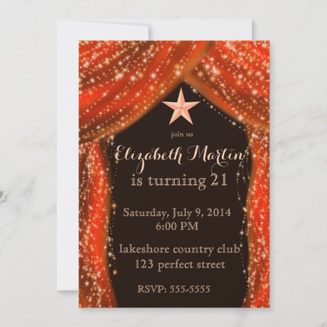 Invitación Naranja de las noches árabes (Anverso)