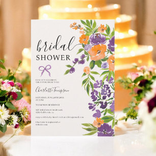 Invitación Naranja de lavadora beige primavera ducha de novia