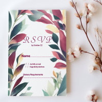 Naranja de menta tropical burgundy floral RSVP
