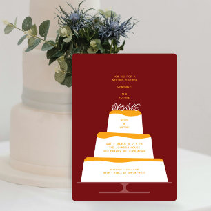 Invitación Naranja de Mod Boda hielo ducha de pareja de paste