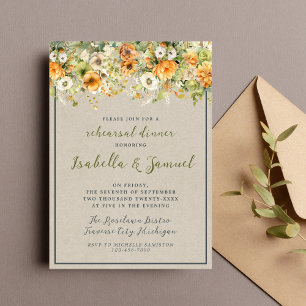 Invitación Naranja de otoño de floración Floral otoño Ensayo 