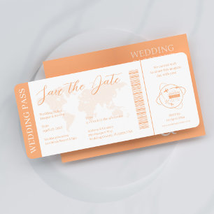 Invitación Naranja de pasaportes de pases de pasaje de pasaje