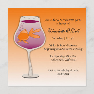Invitación naranja de pez dorado; soltera