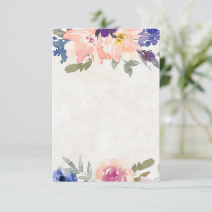 Invitación Naranja de presupuesto en blanco y boda floral azu