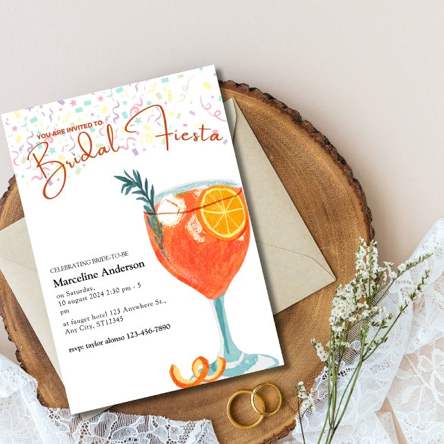 Invitación Naranja de sangre Cocktail Fiesta de novias mexica (Subido por el creador)