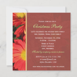 Invitación naranja de vacaciones daisy Navidades fiesta