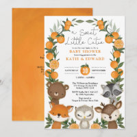 Naranja de verano Animales de Woodland Baby Shower